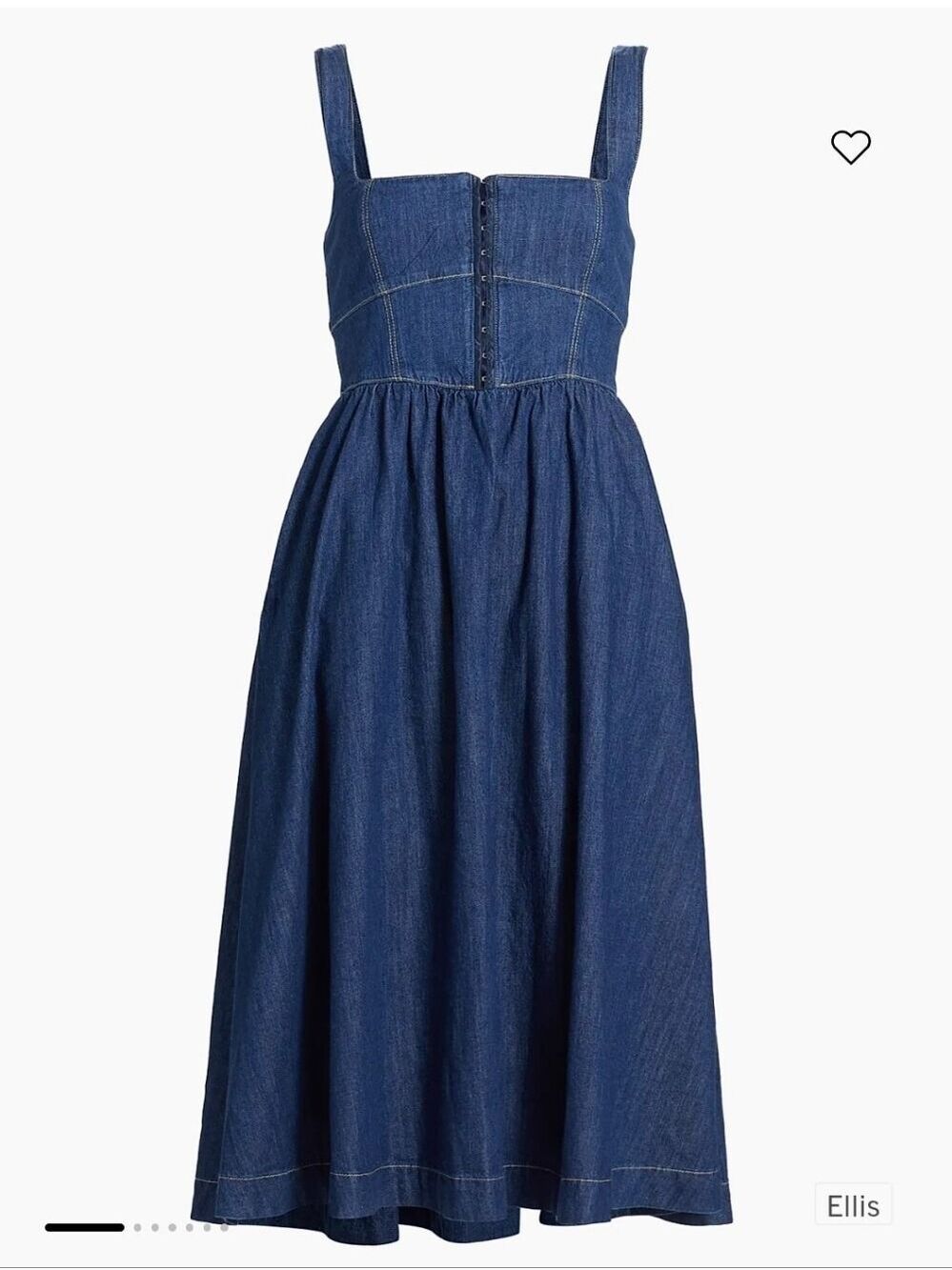 Reformation Women's Tagliatelle Denim Midi Dress In Medium Wash Size 8